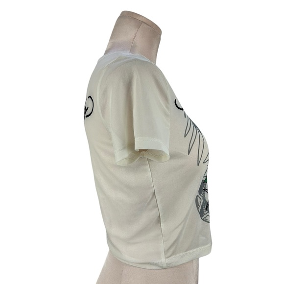 Ed Hardy Mesh Swallow Baby Cropped Tee Size Large - Picture 3 of 7